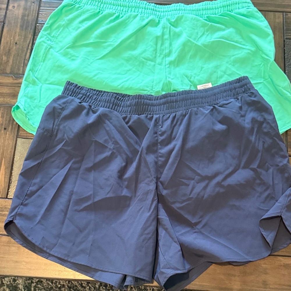 Green and Blue running Shorts. NWOT